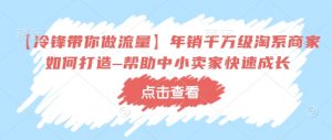 【冷锋带你做流量】年销千万级淘系商家如何打造–帮助中小卖家快速成长-沐风资源库