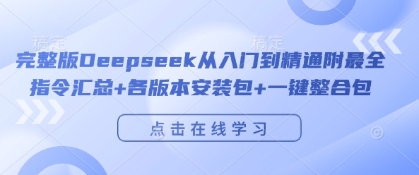 完整版Deepseek从入门到精通附最全指令汇总+各版本安装包+一键整合包-沐风资源库