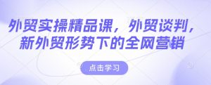 外贸实操精品课，外贸谈判，新外贸形势下的全网营销-沐风资源库