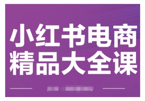 小红书电商精品大全课，快速掌握小红书运营技巧，实现精准引流与爆单目标，轻松玩转小红书电商-沐风资源库