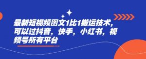 最新短视频图文1比1搬运技术，可以过抖音，快手，小红书，视频号所有平台-沐风资源库