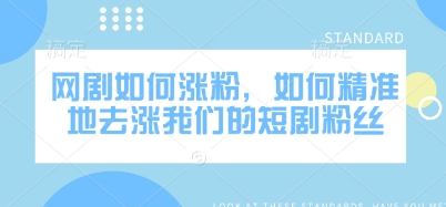 网剧如何涨粉，如何精准地去涨我们的短剧粉丝-沐风资源库
