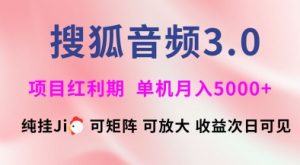 搜狐音频挂ji3.0.可矩阵可放大，独家技术，稳定月入5000+【揭秘】-沐风资源库