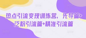 热点引流变现训练营,先导篇+泛粉引流篇+精准引流篇-沐风资源库