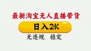 25年3月淘宝无人直播带货，日入多张，不违规不封号，独家技术，操作简单【揭秘】-沐风资源库