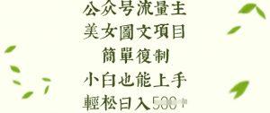流量主长期收益项目，美女图片简单复制，小白也能上手，轻松日入5张-沐风资源库