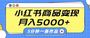 小红书字幕作品玩法，商单变现月入5k+，5分钟一条作品-沐风资源库
