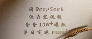 用DeepSeek做疗愈视频，条条10W+爆款，单日变现多张-沐风资源库