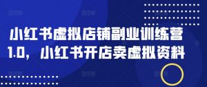 小红书虚拟店铺副业训练营1.0，小红书开店卖虚拟资料-沐风资源库