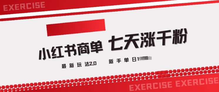 小红书商单2.0最新玩法，3天涨千粉单日变现多张-沐风资源库