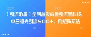 【引流必备】全网首发咸鱼引流黑科技，单日曝光引流500+，附矩阵玩法【揭秘】-沐风资源库