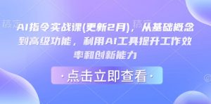AI指令实战课(更新2月)，从基础概念到高级功能，利用AI工具提升工作效率和创新能力-沐风资源库