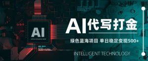 AI代写打金，单日稳定变现5张，绿色蓝海项目，主打长期稳定，快速变现【揭秘】-沐风资源库