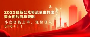 2025最新公众号流量主打法，美女图片简单复制，小白也能上手，轻松日入5张-沐风资源库