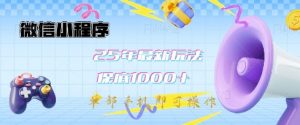 微信小程序25年最新教学保底日入1k+，最新玩法，单部手机即可操作，做就有收益【揭秘】-沐风资源库