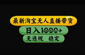 最新淘宝无人直播带货，日入几张，不违规不封号稳定，3月中旬研究的独家技术，操作简单【揭秘】-沐风资源库