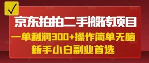 京东拍拍二手搬砖项目，一单纯利润3张，操作简单，小白兼职副业首选-沐风资源库