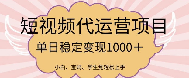 2025最新风口项目，短视频代运营日入多张【揭秘】-沐风资源库