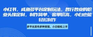 小红书咸鱼多平台定制玩法，各行各业的职业头像定制，制作简单，客单价高，小白也能轻松制作-沐风资源库