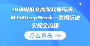 AI小说推文高阶起号玩法，MJ+DeepSeek一条爆玩法实操全流程-沐风资源库