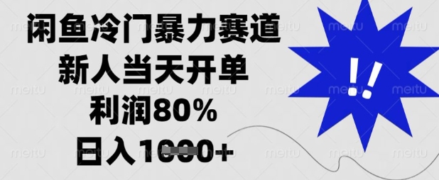 闲鱼冷门暴力赛道，新人当天开单，利润80%，日入数张【揭秘】-沐风资源库