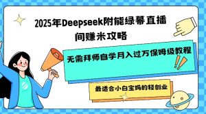 2025年Deepseek附能绿幕直播间挣米攻略无需拜师自学月入过W保姆级教程，最适合小白宝妈的轻创业-沐风资源库