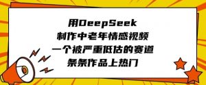 用DeepSeek制作中老年情感视频，一个被严重低估的赛道，条条作品上热门-沐风资源库