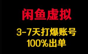 闲鱼虚拟详解，3-7天打爆账号，100%出单-沐风资源库