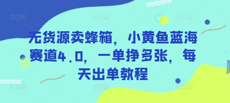 无货源卖蜂箱，小黄鱼蓝海赛道4.0，一单挣多张，每天出单教程-沐风资源库