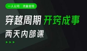一人公司：流量变现课，一人公司的方法模型拆解， 拆解富人思维，流量思维，小老板思维等-沐风资源库