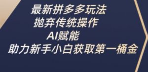 最新拼多多玩法，抛弃传统操作，AI赋能，助力新手小白获取第一桶金-沐风资源库