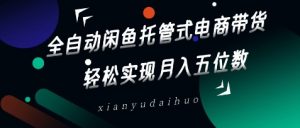 全自动闲鱼托管式电商带货，轻松实现月入五位数【揭秘】-沐风资源库