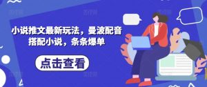 小说推文最新玩法，曼波配音搭配小说，条条爆单-沐风资源库