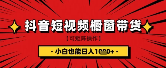 抖音短视频食品橱窗带货，小白轻松上手日入1k+【揭秘】-沐风资源库