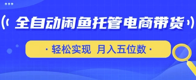 全自动闲鱼托管式电商带货，只需一部安卓手机和一个闲鱼号，轻松实现月入五位数【揭秘】-沐风资源库