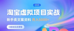 淘宝虚拟项目垂直玩法，新手卖文案资料，月入5k+-沐风资源库