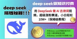 用DeepSeek做AI古诗词视频，超级涨粉赛道，小白轻松涨粉10W+(保姆级教程)-沐风资源库