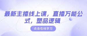 最新主播线上课，直播万能公式，塑品逻辑-沐风资源库