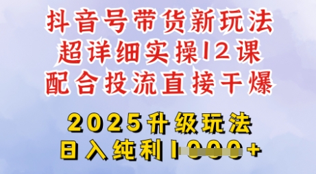 2025全新升级抖音带货玩法，一天纯利四位数，从剪辑到选品再到发布投流，超详细玩法揭秘-沐风资源库