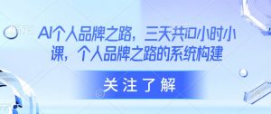 AI个人品牌之路，​三天共10小时小课，个人品牌之路的系统构建-沐风资源库