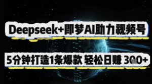 Deepseek+即梦AI助力视频号，5 分钟打造 1 条爆款，轻松日入3张+-沐风资源库