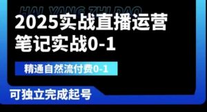 2025实战直播运营0-1，精通自然流付费0-1，可独立完成起号-沐风资源库