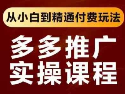 拼多多推广实操课程，从小白到精通付费玩法-沐风资源库