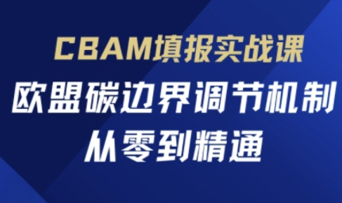 CBAM填报实战课，欧盟碳边界调节机制，从零到精通-沐风资源库