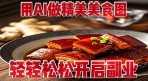 用AI做精美美食图，无需专业设备拍摄，轻轻松松开启副业-沐风资源库