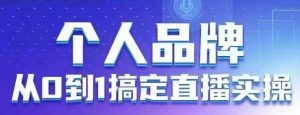 个人品牌：从0到1搞定直播实操，用直播为你的个人品牌赋能，六大实操板块，放大个人影响力-沐风资源库