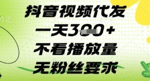 抖音视频代发一天3张+，不看播放量，无粉丝要求【揭秘】-沐风资源库