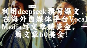 出海搞钱！利用deepseek撰写爆文，在海外自媒体平台Vocal Media写文章挣美金，一篇文章60刀-沐风资源库