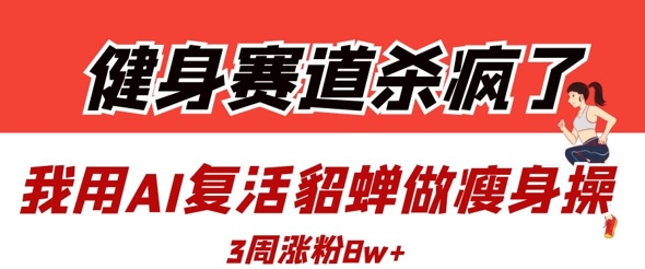 健身赛道杀疯了？我用AI复活貂蝉做瘦身操，3周涨粉8W-沐风资源库
