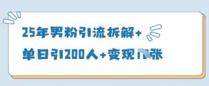 25年男粉引流拆解+单日引200人+变现多张-沐风资源库